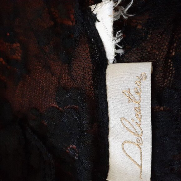 Black Delicates Black Lace Negligee Chemise Sexy Nightgown XL (Defect) - Picture 6 of 13